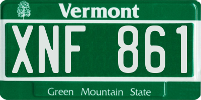 VT license plate XNF861