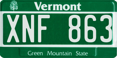 VT license plate XNF863