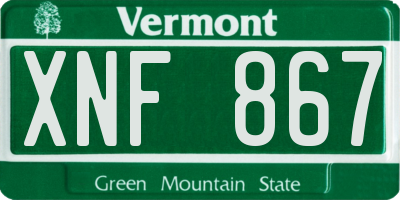 VT license plate XNF867