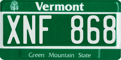 VT license plate XNF868