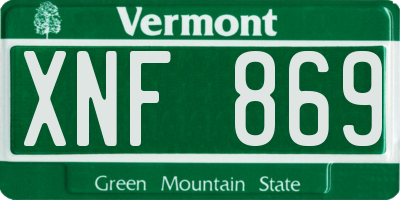 VT license plate XNF869
