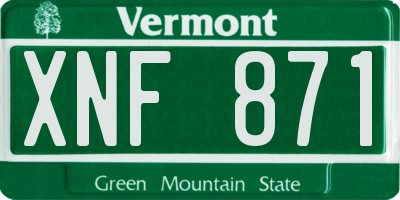 VT license plate XNF871