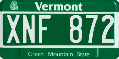 VT license plate XNF872