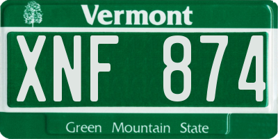 VT license plate XNF874