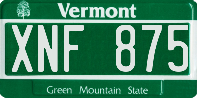 VT license plate XNF875