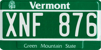 VT license plate XNF876