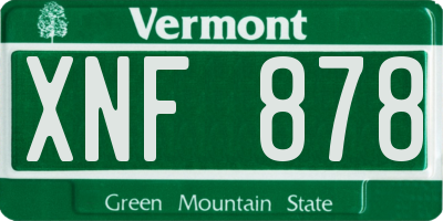 VT license plate XNF878
