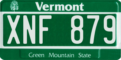 VT license plate XNF879