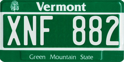 VT license plate XNF882