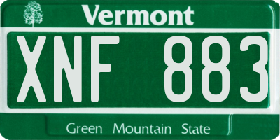 VT license plate XNF883