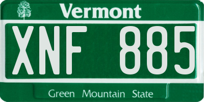VT license plate XNF885