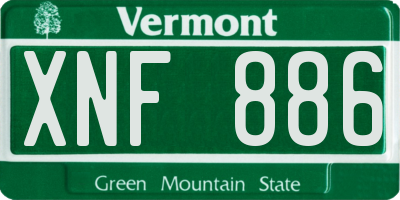 VT license plate XNF886