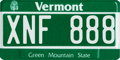 VT license plate XNF888
