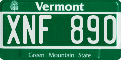 VT license plate XNF890