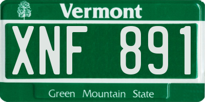 VT license plate XNF891