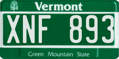 VT license plate XNF893
