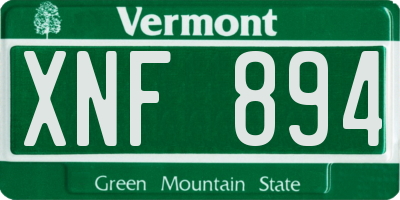 VT license plate XNF894