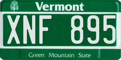 VT license plate XNF895