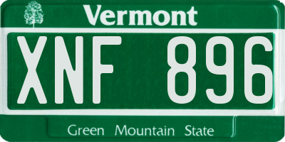 VT license plate XNF896