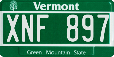 VT license plate XNF897
