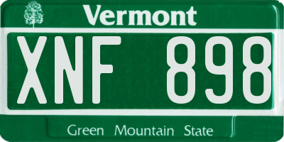 VT license plate XNF898