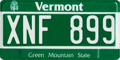 VT license plate XNF899