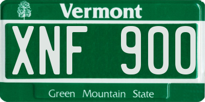 VT license plate XNF900
