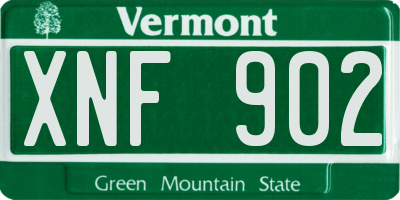 VT license plate XNF902