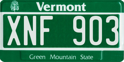 VT license plate XNF903