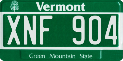 VT license plate XNF904