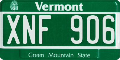 VT license plate XNF906
