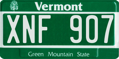 VT license plate XNF907