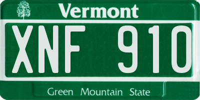 VT license plate XNF910