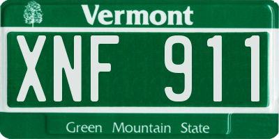 VT license plate XNF911