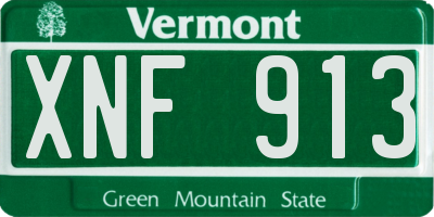 VT license plate XNF913