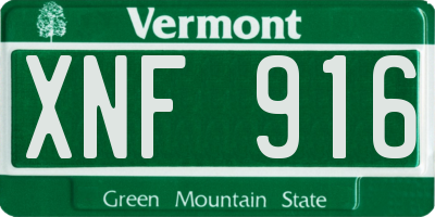 VT license plate XNF916