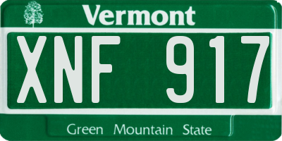 VT license plate XNF917