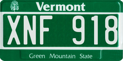 VT license plate XNF918
