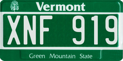 VT license plate XNF919