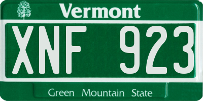 VT license plate XNF923