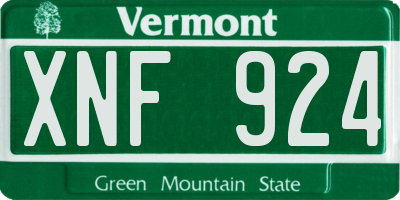 VT license plate XNF924