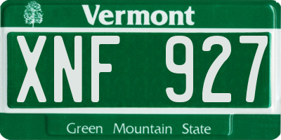 VT license plate XNF927