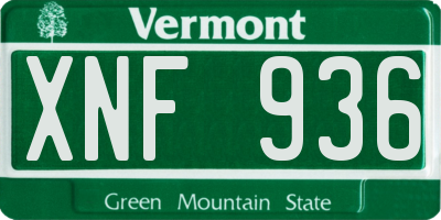 VT license plate XNF936