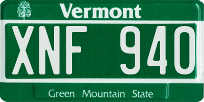 VT license plate XNF940