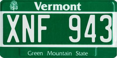 VT license plate XNF943
