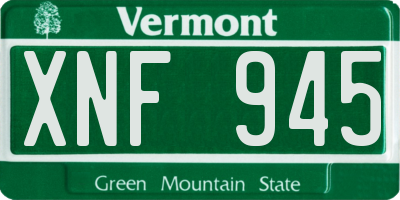 VT license plate XNF945