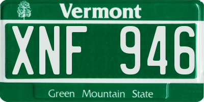 VT license plate XNF946