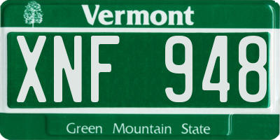 VT license plate XNF948