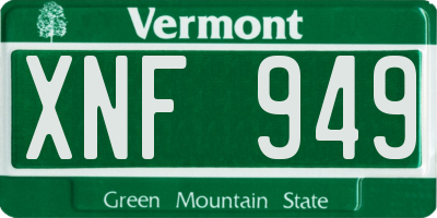VT license plate XNF949