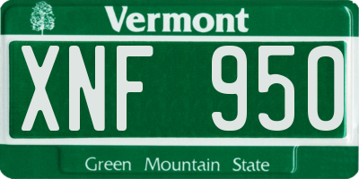 VT license plate XNF950